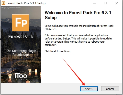 3DS MAX森林树木植物插件+模型库：Itoo Forest Pack Pro 6.3.1 for 3ds Max 2014-2021免费破解版安装图文教程