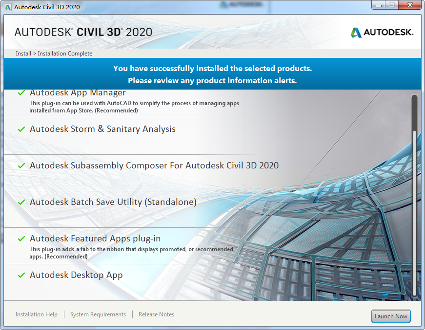 Autodesk Civil 3d 2020【英文破解版】附注册机安装图文教程