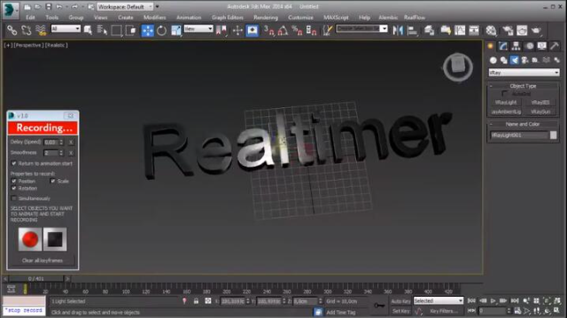 【3DMAX插件】Realtimer Pro v1.8 for 3ds Max 2010 - 2022实时录制三维动画插件 英文版