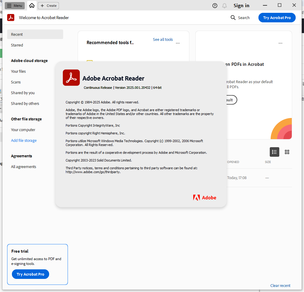 Adobe Acrobat Reader DC 2025.001.20432最新免费版