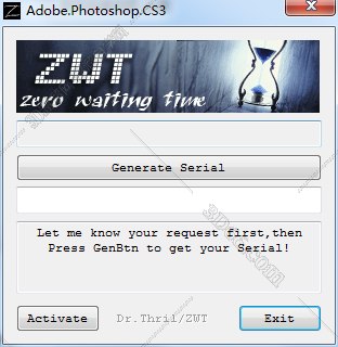 Adobe Photoshop CS3破解补丁【PS CS3注册机】序列号生成器