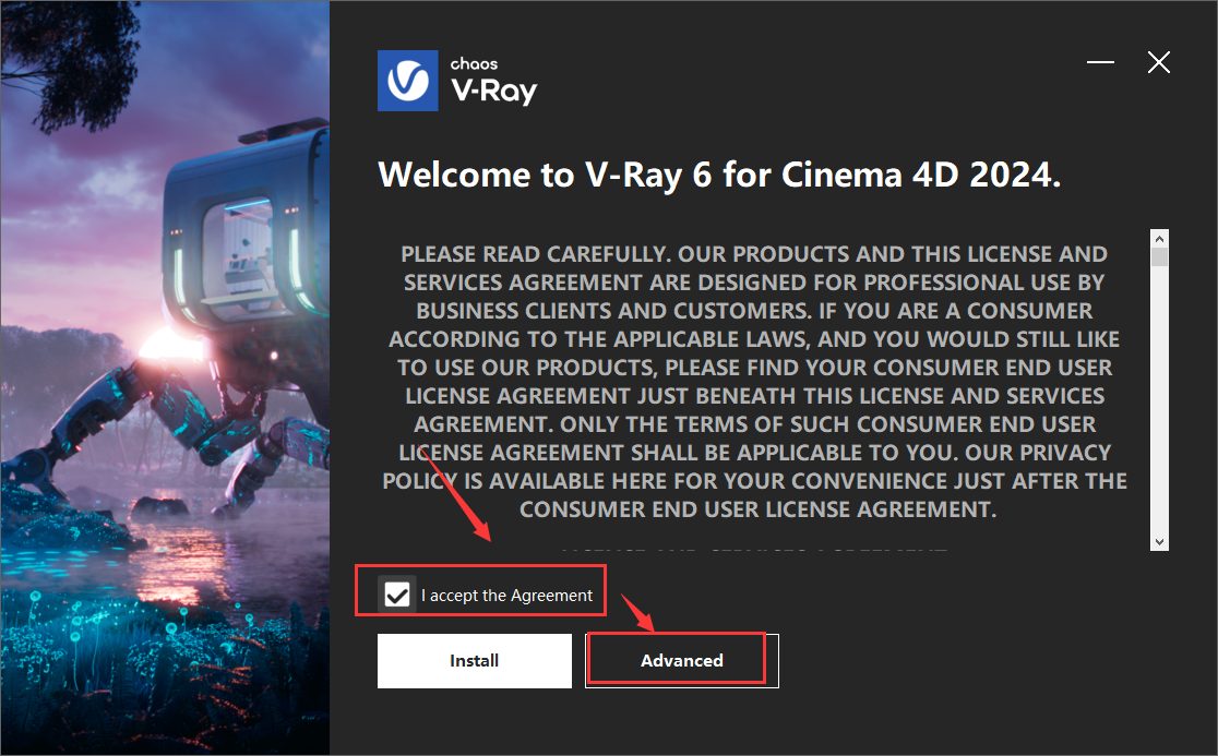 VRay 6.10.01 for Cinema 4D 2024 免费英文破解版安装图文教程