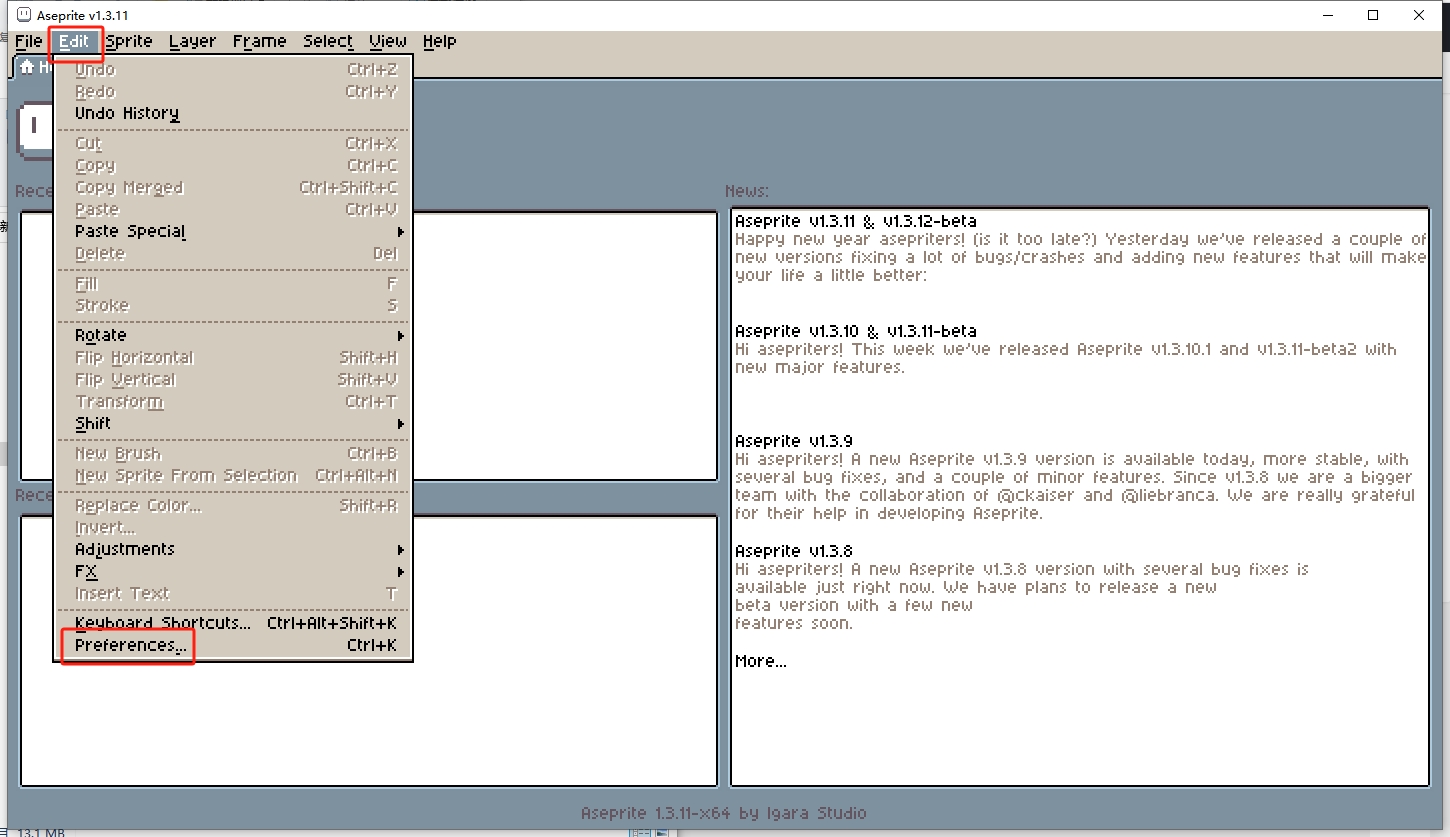 Aseprite 1.3.11（像素风格动画制作软件下载）汉化版安装图文教程