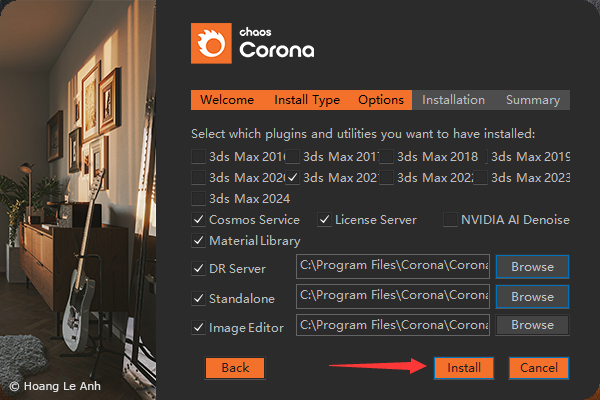 Chaos Corona 11 for 3dmax 2016-2024中文破解版安装图文教程