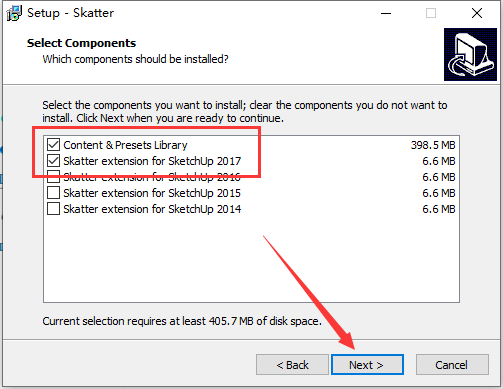 Sketchup草图大师真实植被生态渲染模拟插件：Skatter v1.2.1安装图文教程
