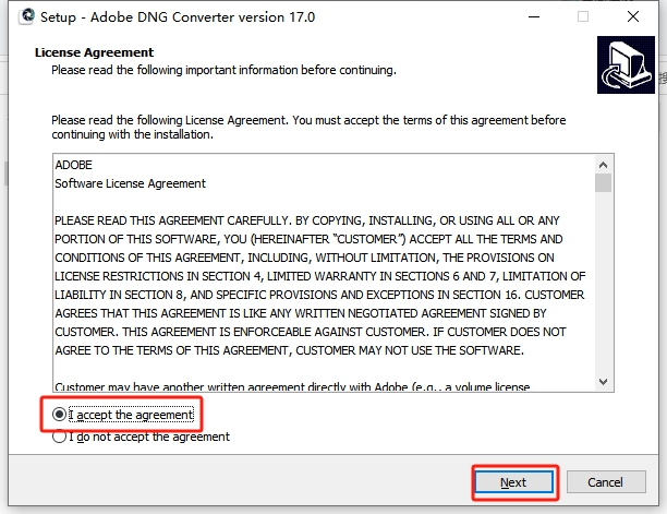 Adobe DNG Converter 17.0中文免费版安装图文教程