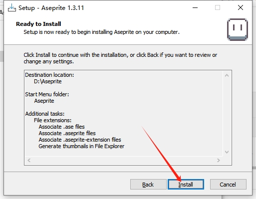 Aseprite 1.3.11（像素风格动画制作软件下载）汉化版安装图文教程