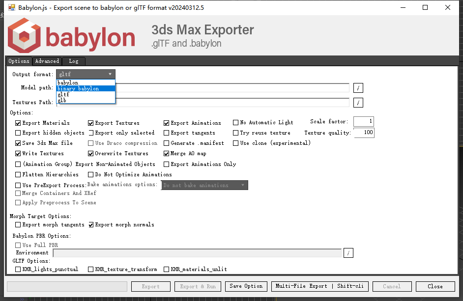 Babylon-3Dmax导出GLB、gltf格式的插件 免费版