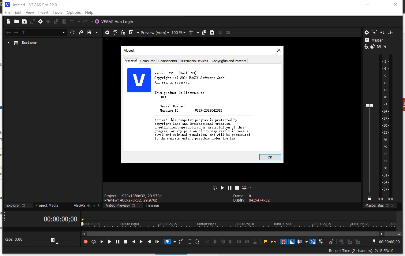 VEGAS Pro 22.0（试用版）官方免费版