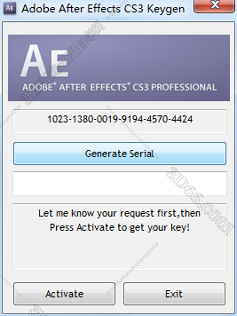 Adobe After Effects CS3破解补丁【AE CS3注册机】序列号生成器