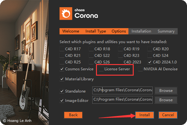 Chaos Corona 11 for Cinema 4D R17-2024免费汉化破解版安装图文教程