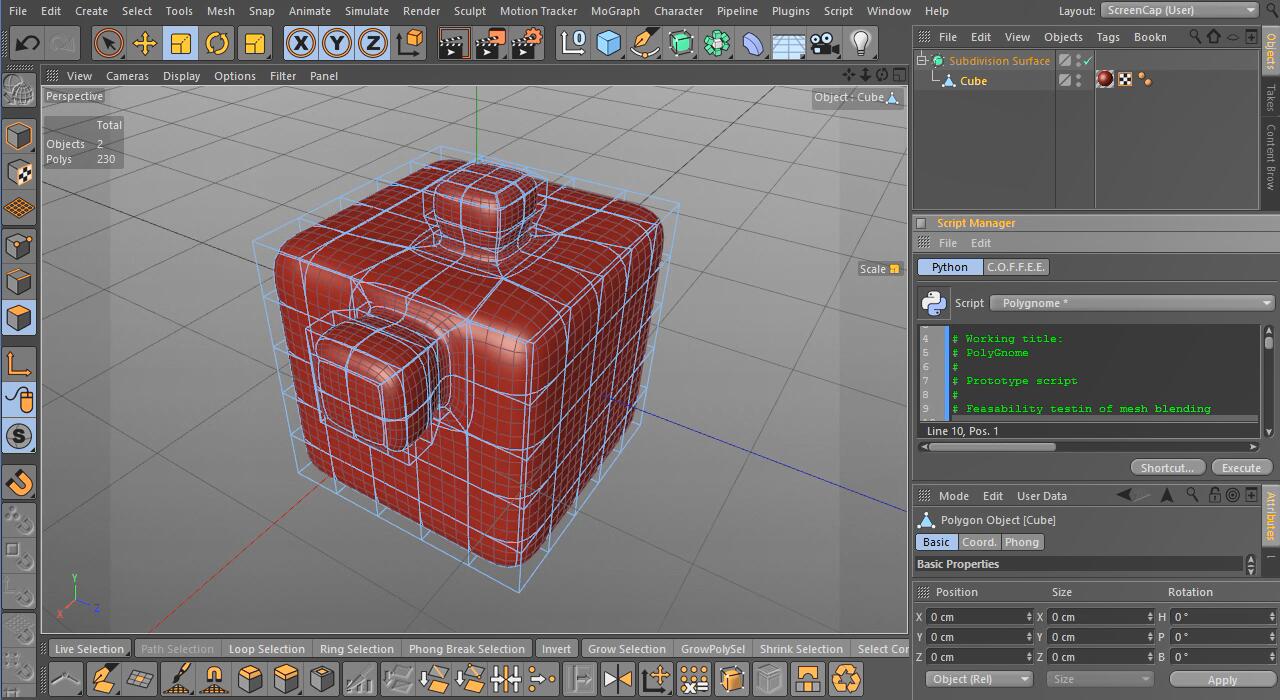 C4D网格构造插件：PolyGnome Mesh Construction Kit