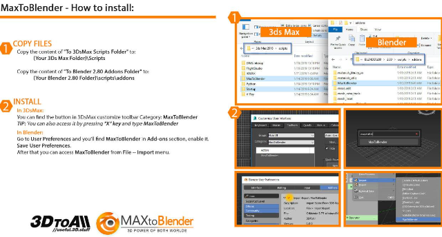 【3DMAX插件】3DS MAX模型场景导入Blender插件 3DtoAll MaxToBlender V3.3 For 3DS MAX 2015-2023 破解版下载