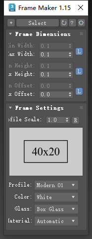 Frame Maker v1.15（3dmax自动生成照片相框插件）免费版