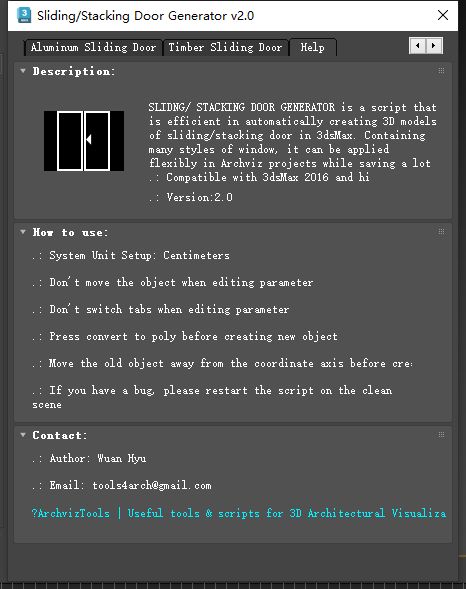 Sliding Door Generator 2.0 for 3damx官方免费版