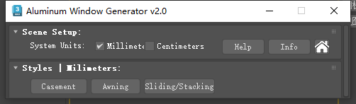 Aluminum Window Generator 2.0（3dmax铝合金窗户插件）免费版