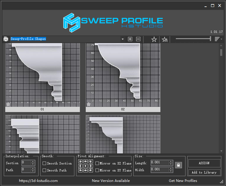 3d-kstudio Sweep Profile v1.01.17(3dmax欧式建筑边角模型生成插件)官方免费版 3d-kstudio Sweep Profile v1.01.17(3dmax欧式建筑边角模型生成插件)官方免费版
